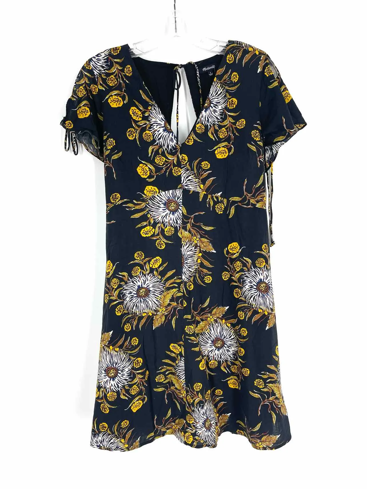 Madewell Size 6 Black Floral Dresses Dress