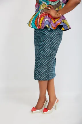 New in African Print Pencil Midi Skirt- Wangari