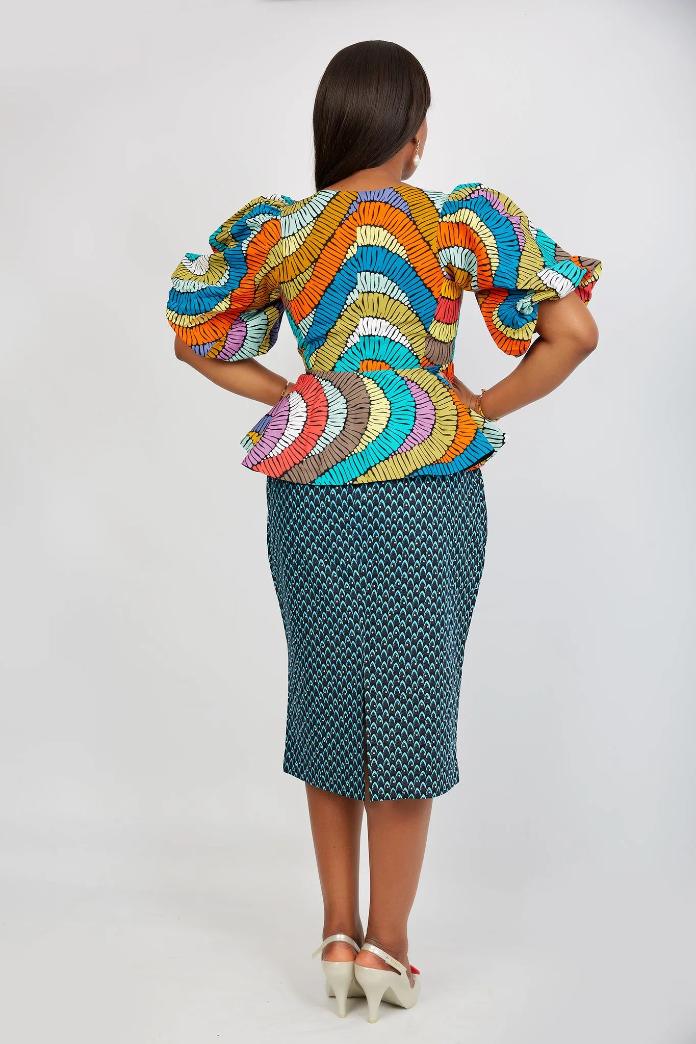 New in African Print Pencil Midi Skirt- Wangari