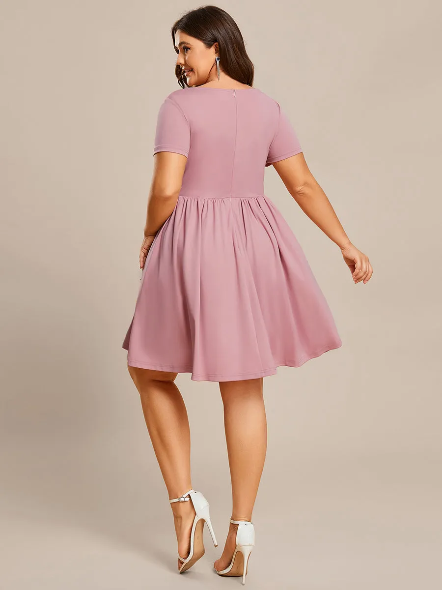 Plus Knee Length V Ncek Knitted Wholesale Cocktail Dresses