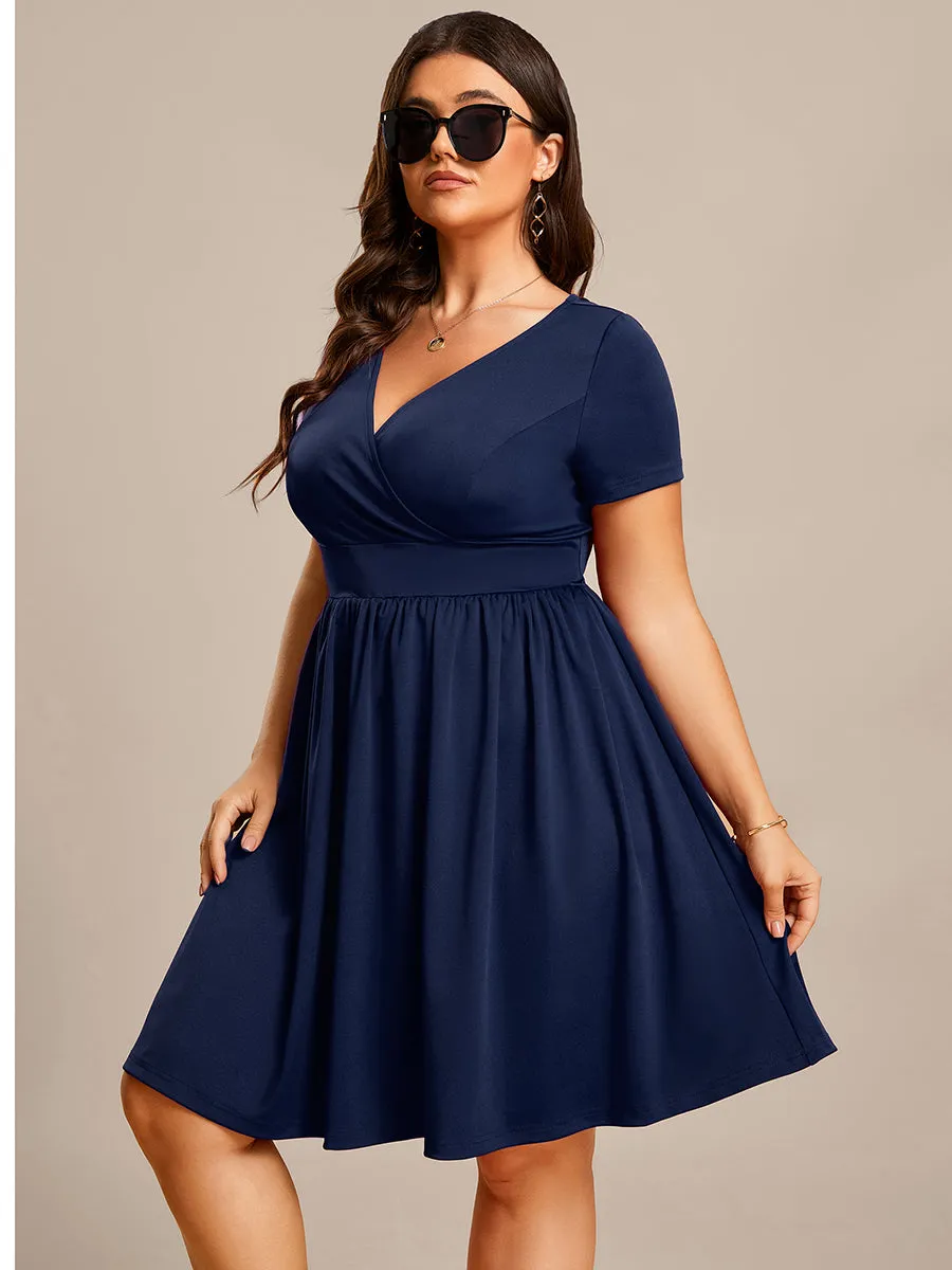 Plus Knee Length V Ncek Knitted Wholesale Cocktail Dresses