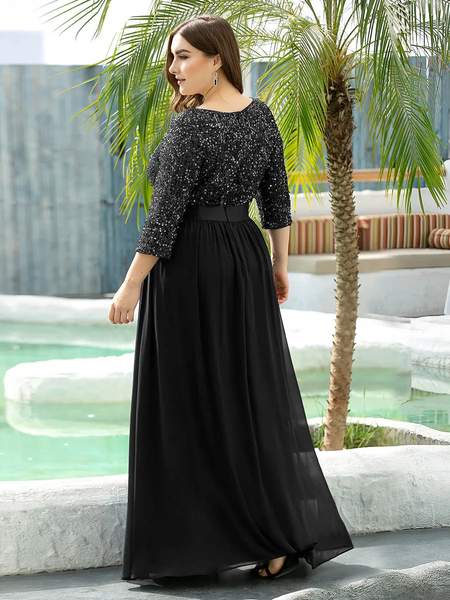 Plus Long Tulle & Sequin Wholesale Evening Dresses for Mother of the Bride