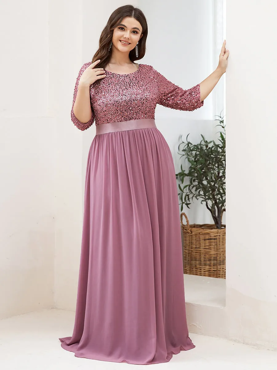 Plus Long Tulle & Sequin Wholesale Evening Dresses for Mother of the Bride