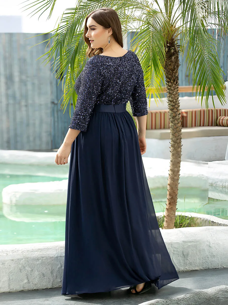 Plus Long Tulle & Sequin Wholesale Evening Dresses for Mother of the Bride