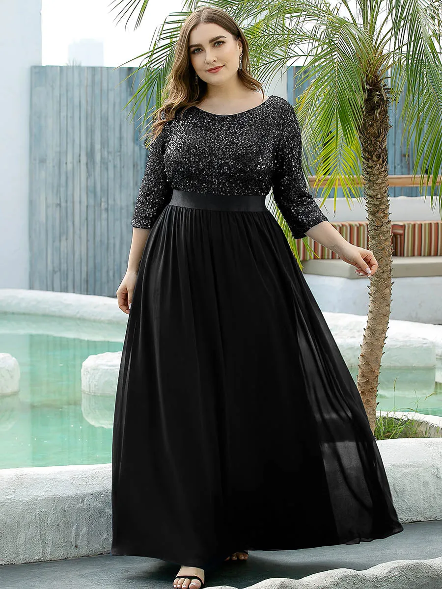 Plus Long Tulle & Sequin Wholesale Evening Dresses for Mother of the Bride