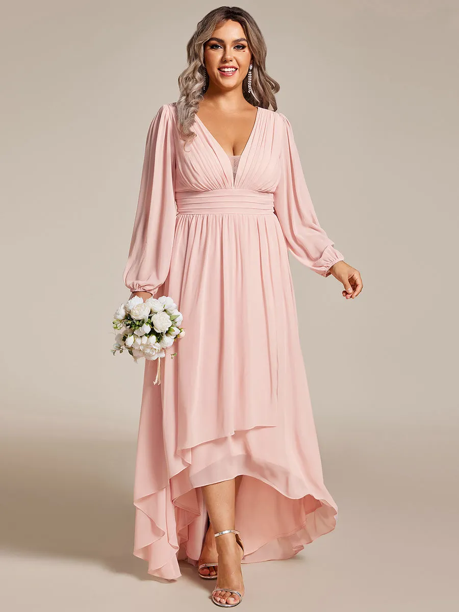 Plus Maxi Long Chiffon Wholesale Evening Dresses With Long Sleeves