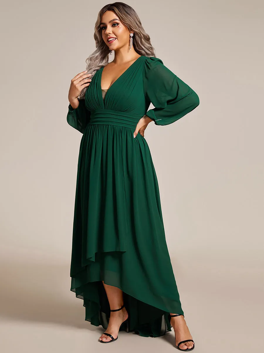 Plus Maxi Long Chiffon Wholesale Evening Dresses With Long Sleeves