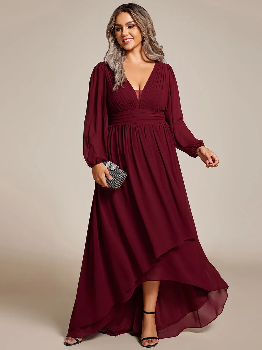 Plus Maxi Long Chiffon Wholesale Evening Dresses With Long Sleeves