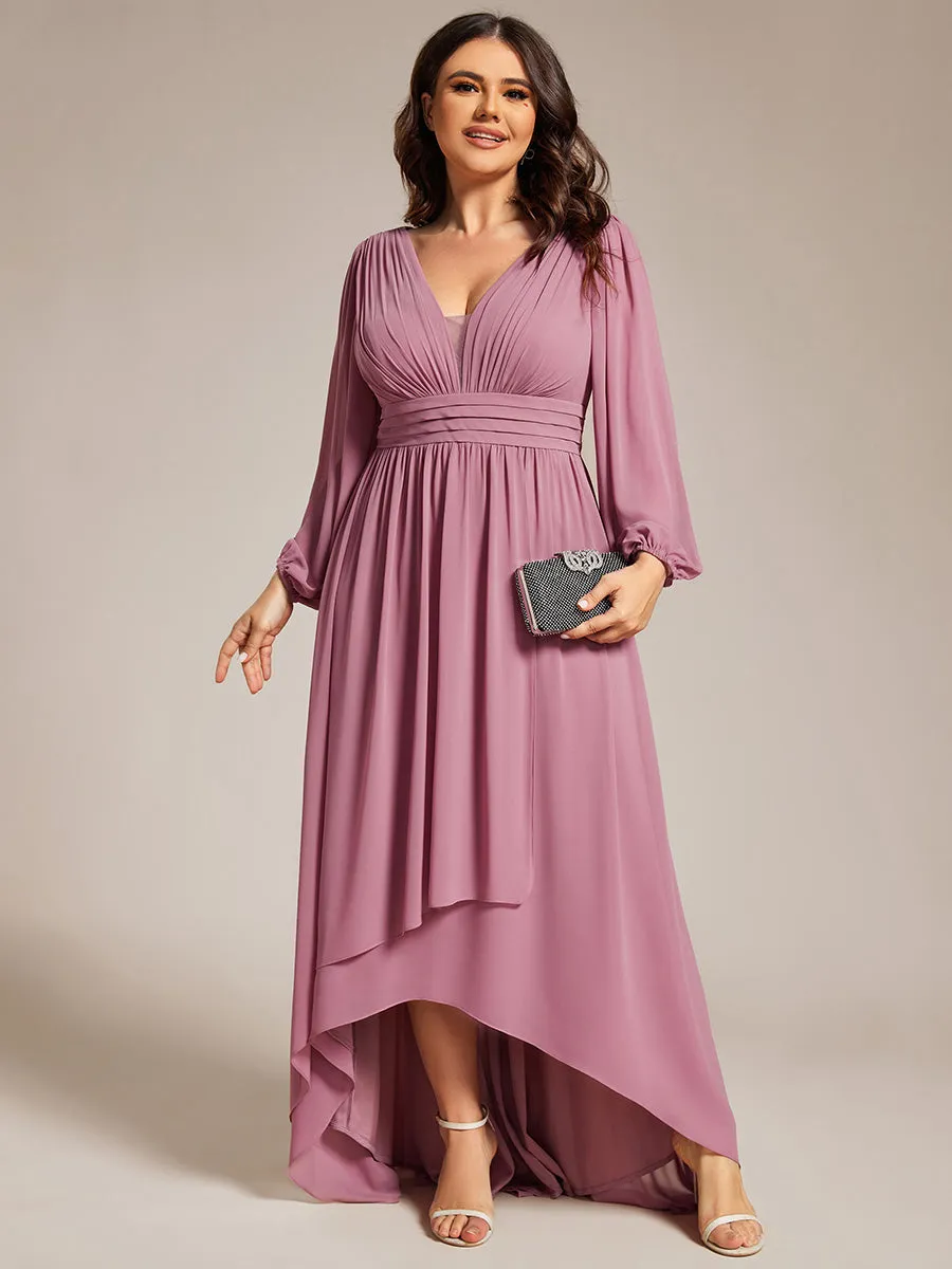 Plus Maxi Long Chiffon Wholesale Evening Dresses With Long Sleeves