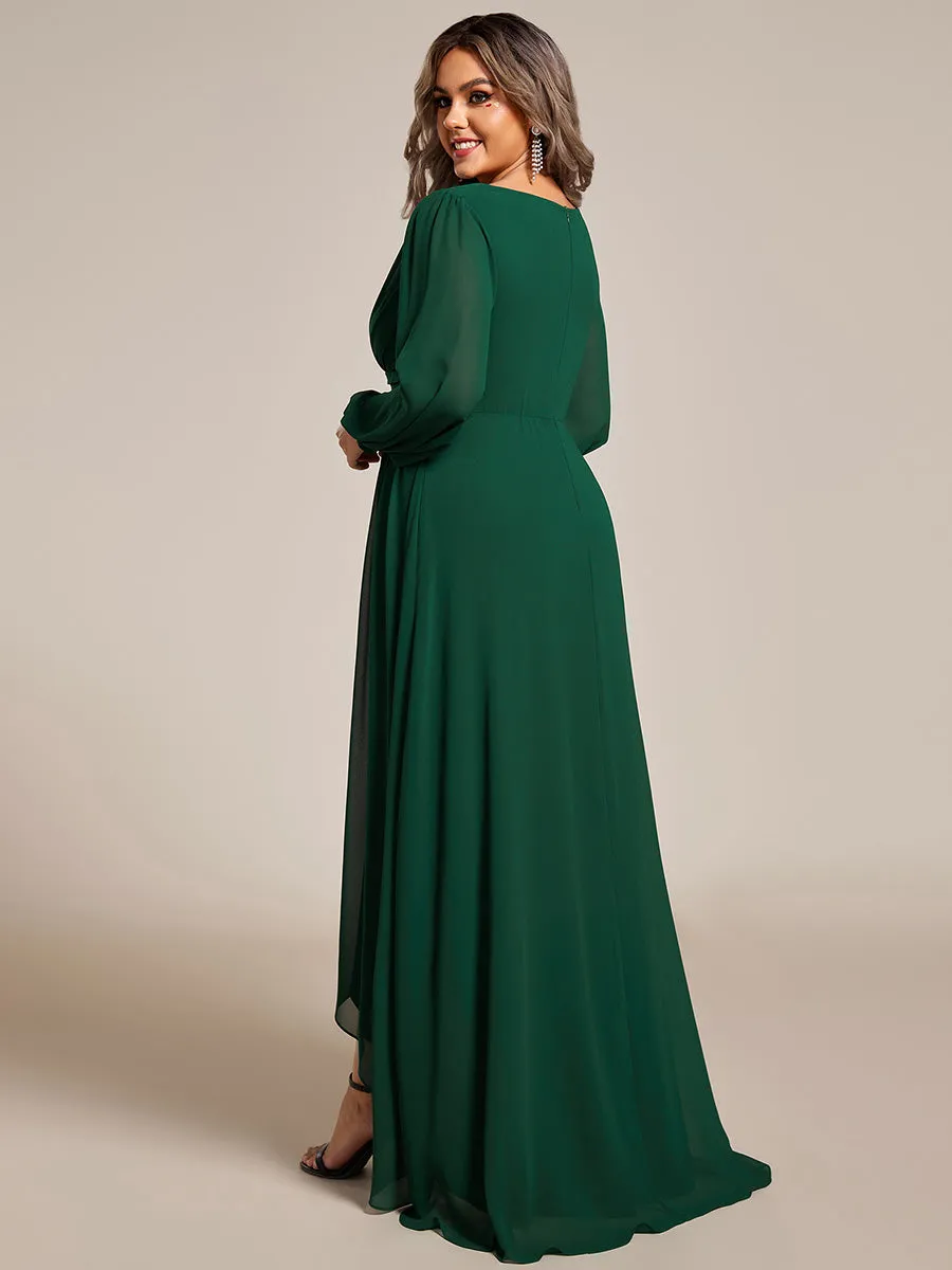 Plus Maxi Long Chiffon Wholesale Evening Dresses With Long Sleeves