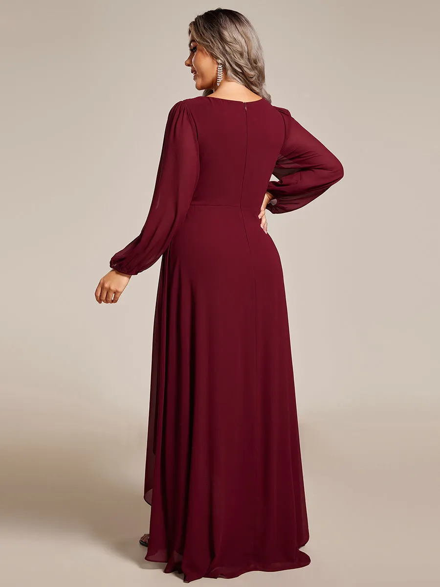 Plus Maxi Long Chiffon Wholesale Evening Dresses With Long Sleeves