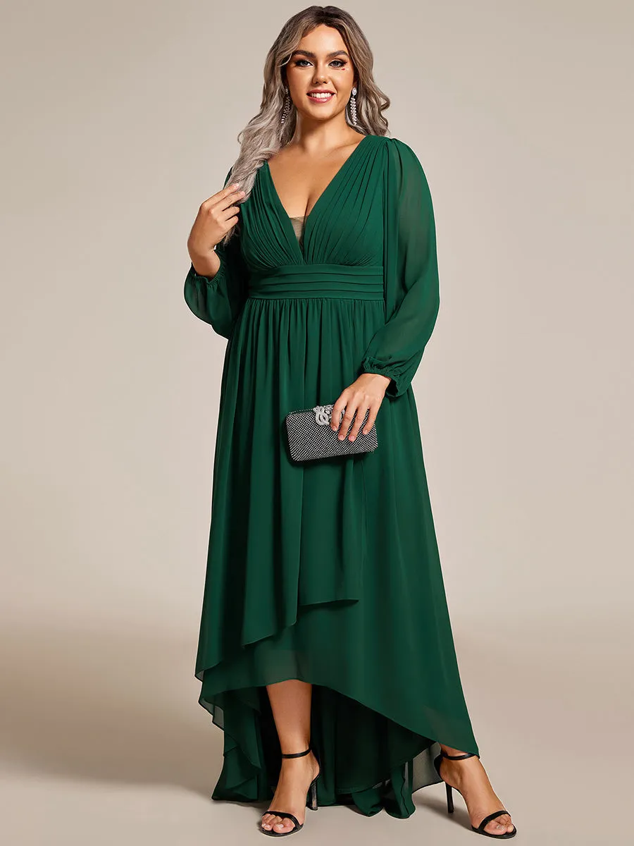 Plus Maxi Long Chiffon Wholesale Evening Dresses With Long Sleeves