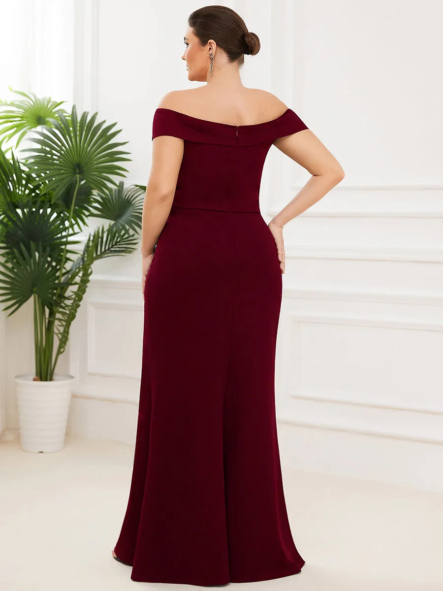 Plus Off Shoulders A Line Floor Length Strapless Wholesale Evening