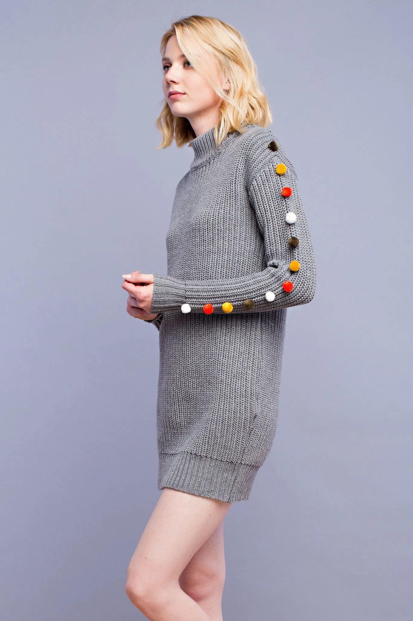 Pom Pom Sweater Dress