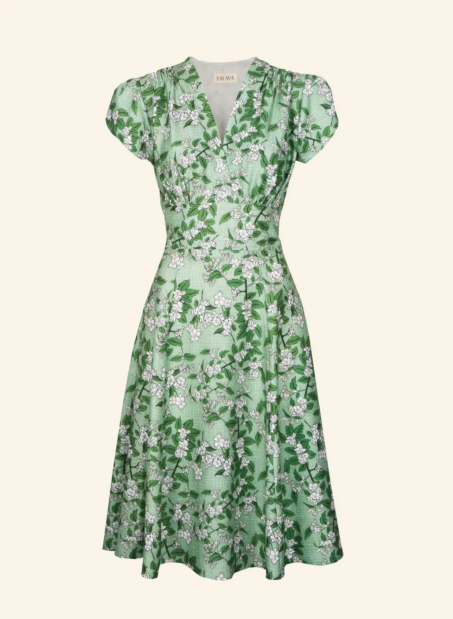 Rita Dress - Green Apple Blossom