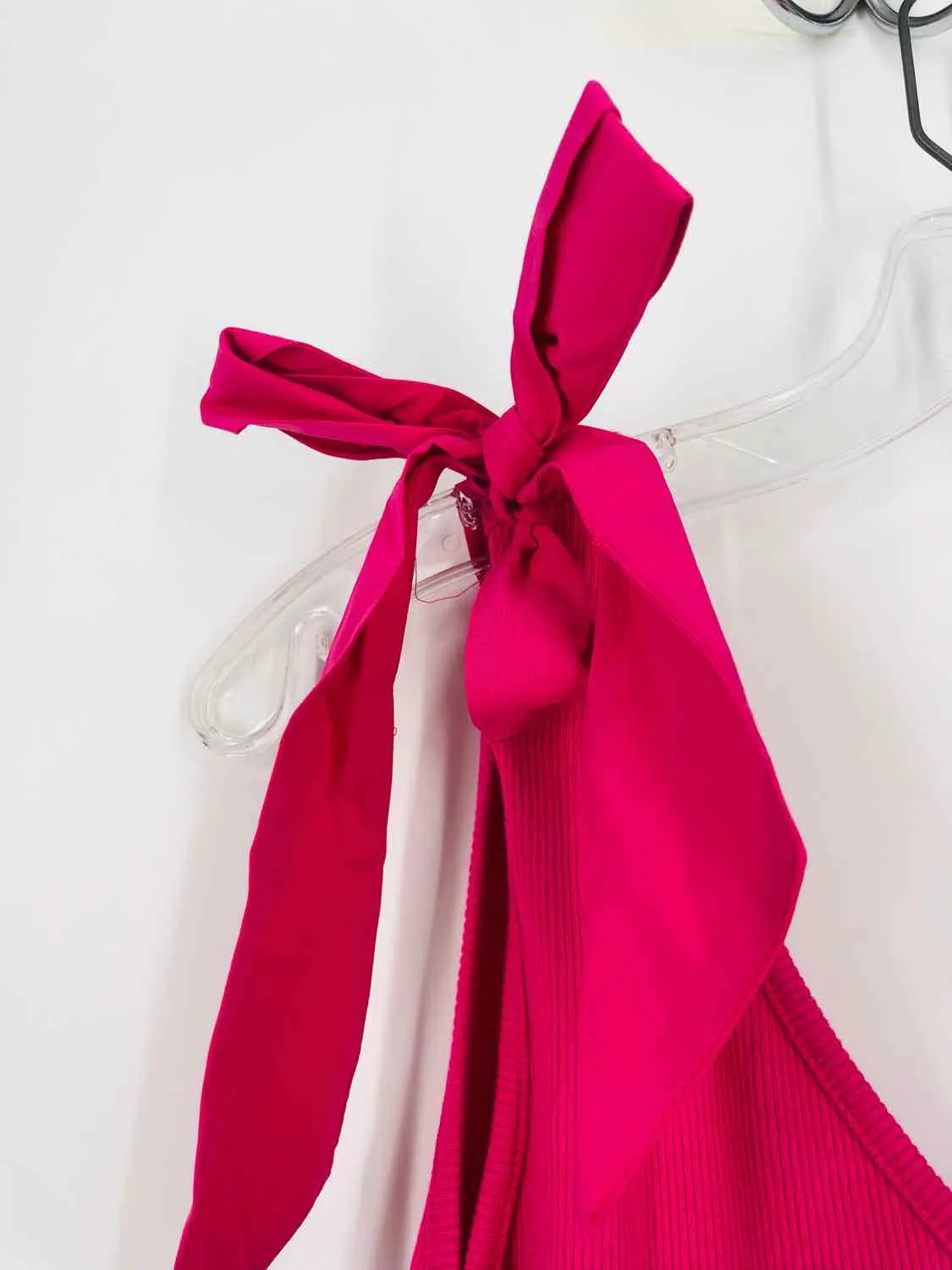 Size M Fuchsia Ribbed Bow(s) Dresses Dress