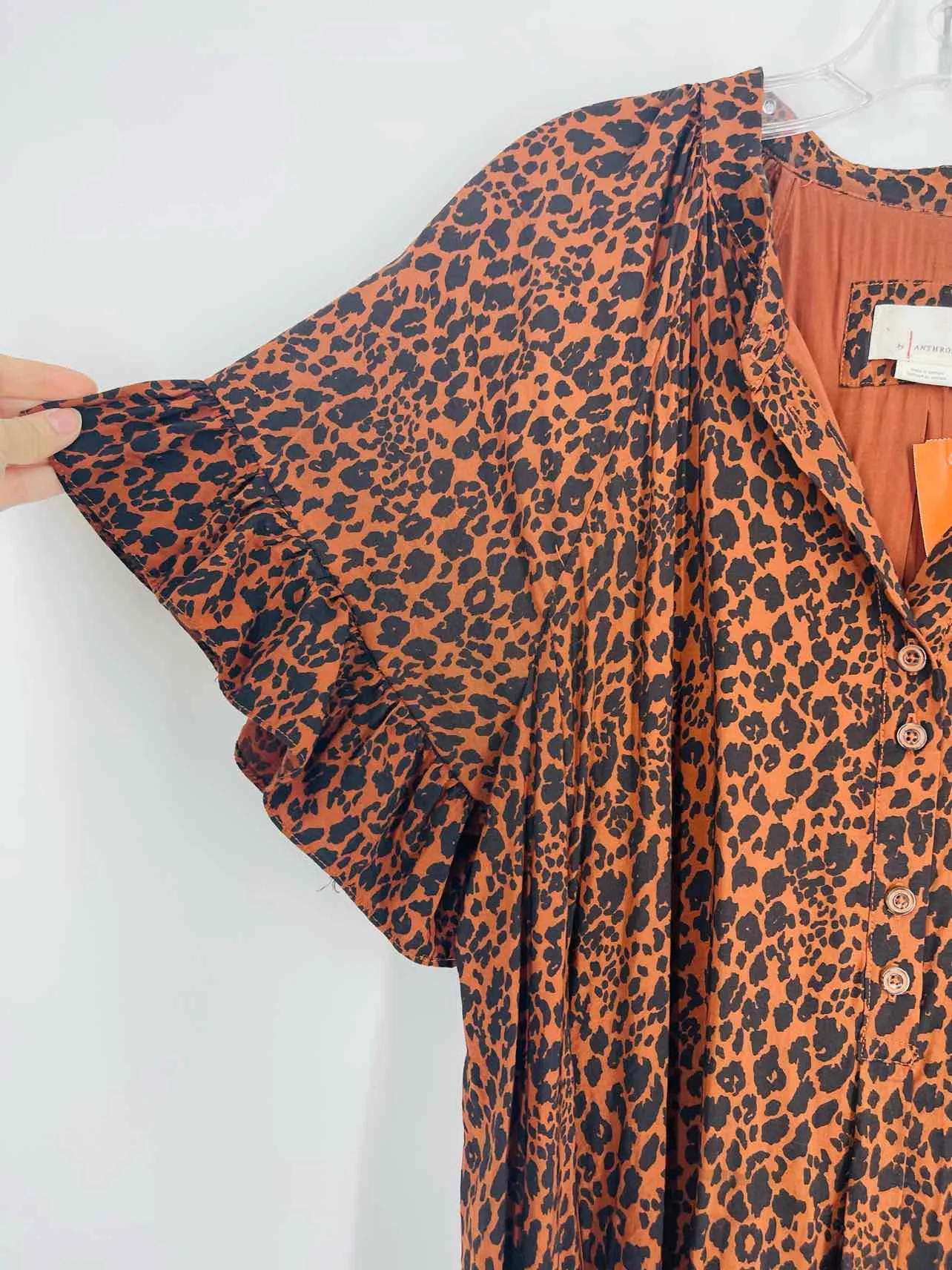 Size M Pet Brown/Black Animal Print Maxi Dresses Dress