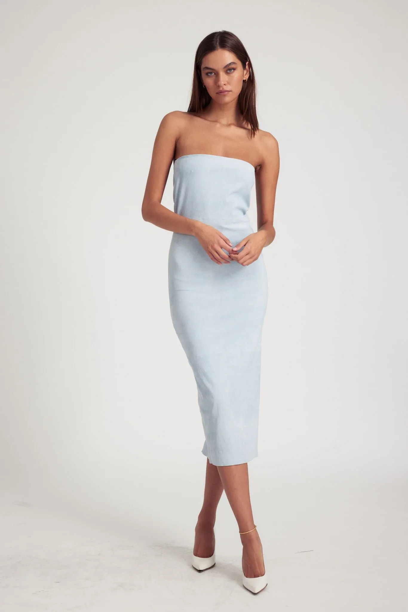 Sky Suede Tube Dress