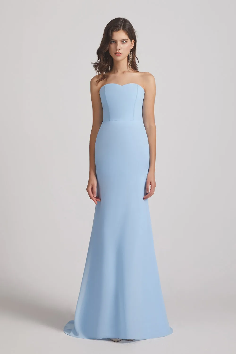 Strapless Sweetheart Chiffon Sheath Bridesmaid Dresses (AF0023)