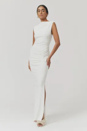 Suboo Jacqui Rouched Front Midi Dress - White