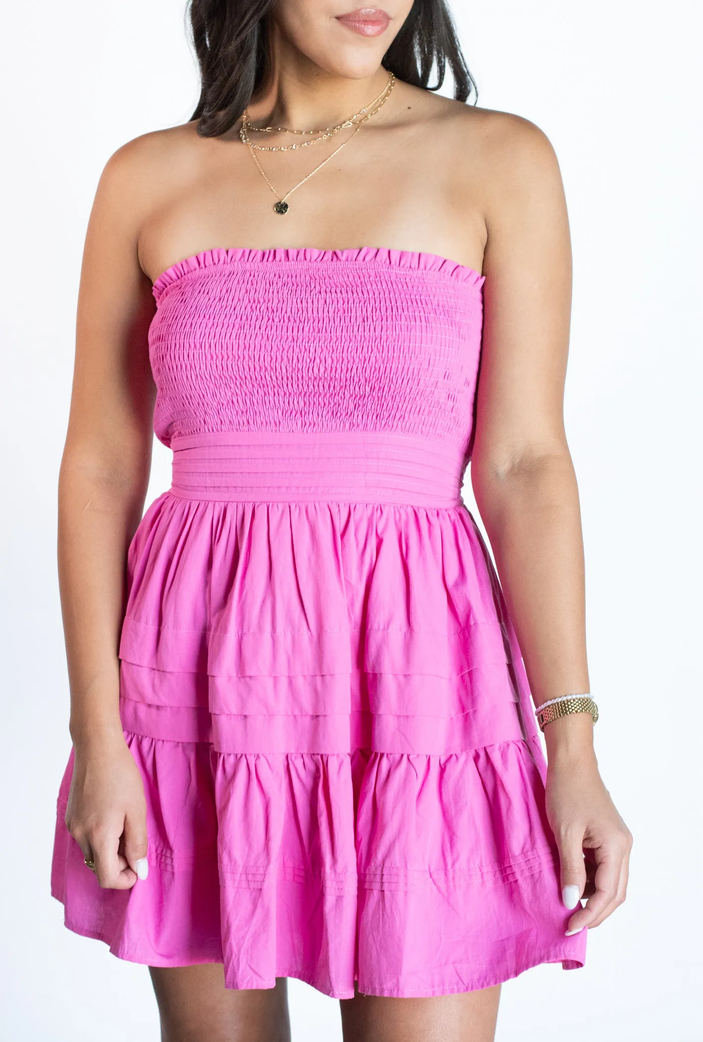 What is Love Pink Strapless Dress