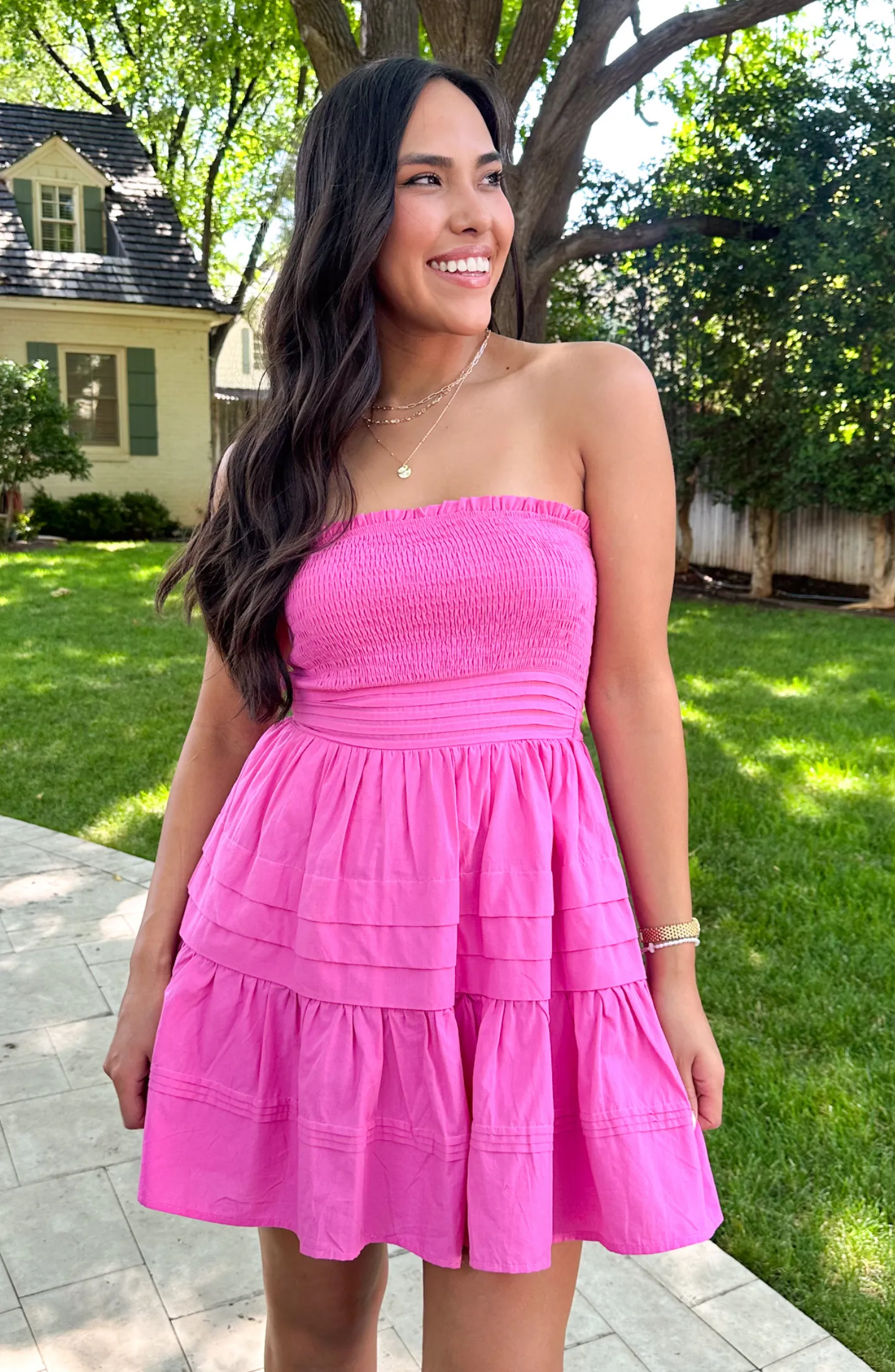 What is Love Pink Strapless Dress