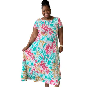 Women’s Plus Size Blushed Midi Dress